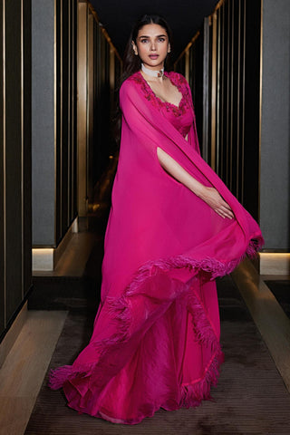 Pink dimensions cajsa sharara with cape