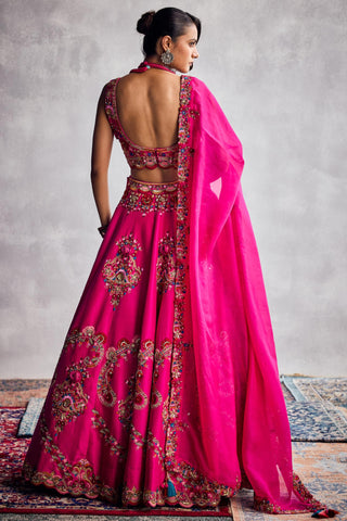 Pink forever vows floral embroidery lehenga set