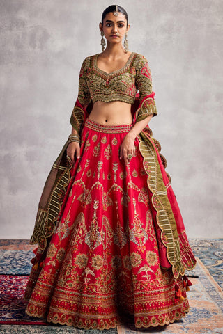 Red forever vows lehenga set