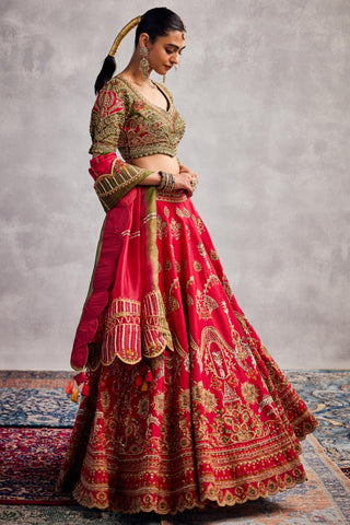 Red forever vows lehenga set