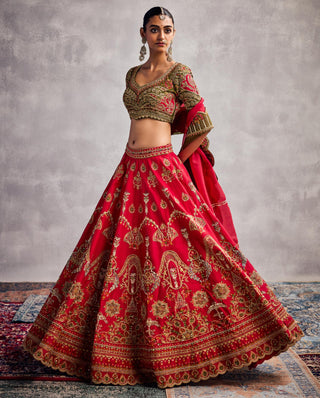 Red forever vows lehenga set