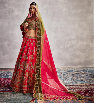 Red forever vows lehenga set
