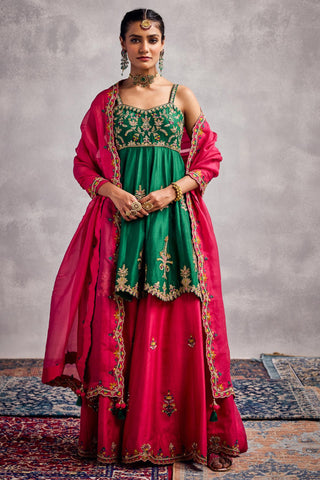 Green forever vows kurta sharara set