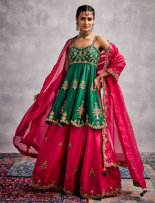 Green forever vows kurta sharara set