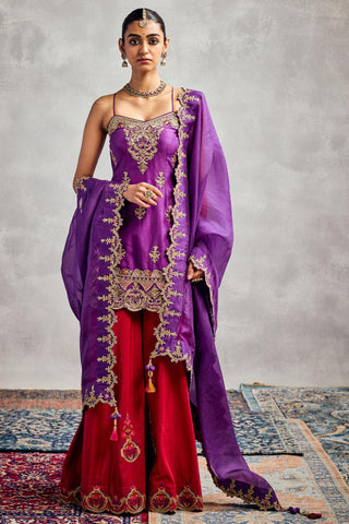 Purple forever vows kurta sharara set