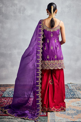 Purple forever vows kurta sharara set