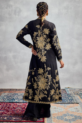 Black forever vows featuring gold embroidery jacket set