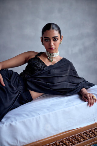 Black forever vows saree set