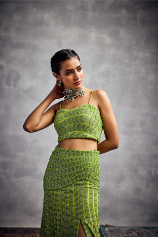 Green forever vows top skirt set