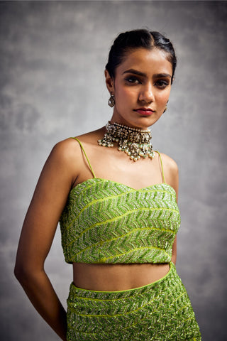 Green forever vows top skirt set