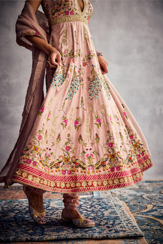 Peach forever vows anarkali set
