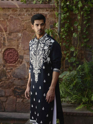 Dhanbai navy blue kurta and salwar