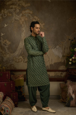 Green stardust baageen kurta