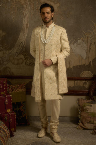 Beige stardust noorjah sherwani