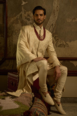 Beige stardust noorjah sherwani