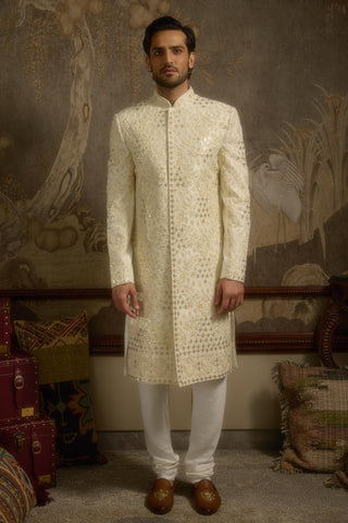 Ivory stardust roshaan sherwani set