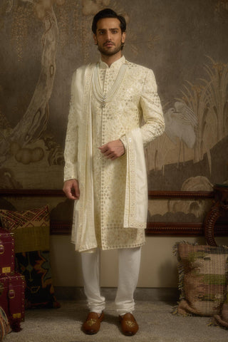Ivory stardust roshaan sherwani set