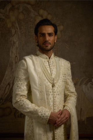 Ivory stardust roshaan sherwani set