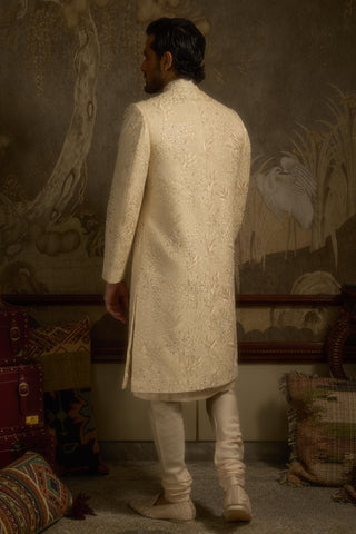 Beige stardust zarbagh sherwani