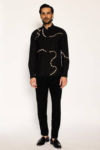 Black stardust orion line shirt