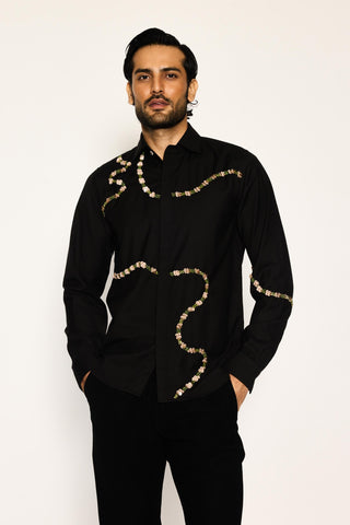 Black stardust orion line shirt