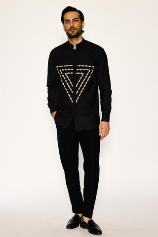 Black stardust prism path axis shirt