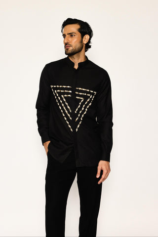 Black stardust prism path axis shirt
