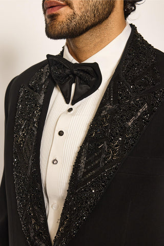 Black stardust obsidian ray tuxedo