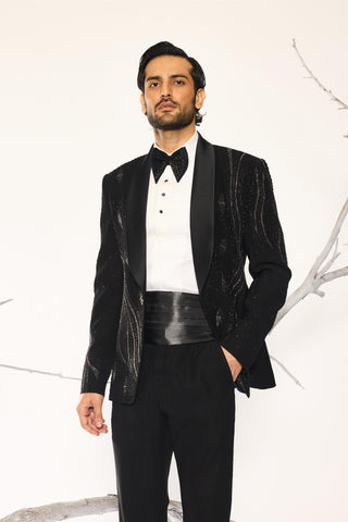 Black stardust stellar weave tuxedo