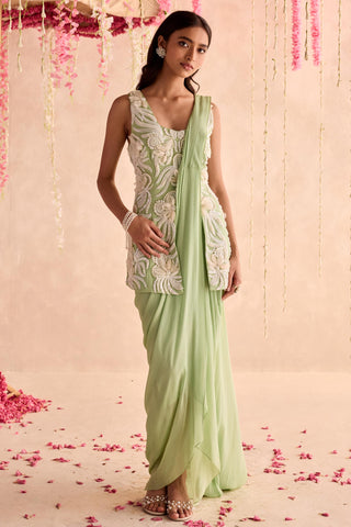 Green azalea under bloom peplum top set