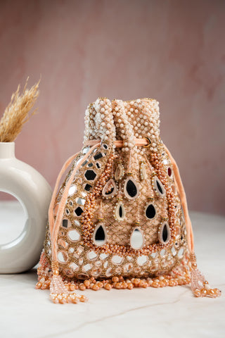 Potli Bag Indian Wedding – Aaina Jaal Jhaalar Blush by Nayaab by Sonia