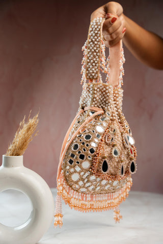 Potli Bag Indian Wedding – Aaina Jaal Jhaalar Blush by Nayaab by Sonia