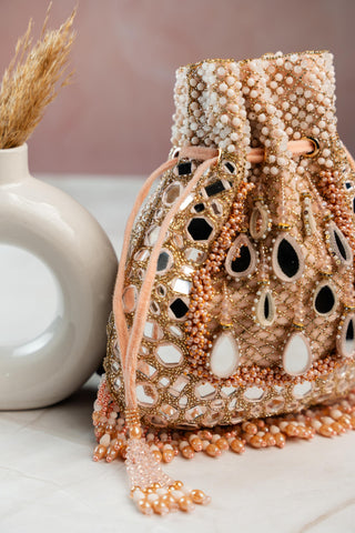 Potli Bag Indian Wedding – Aaina Jaal Jhaalar Blush by Nayaab by Sonia