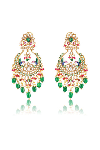 Chandbali Earrings for Indian Weddings – Green Adaa by Amraani
