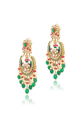 Chandbali Earrings for Indian Weddings – Green Adaa by Amraani