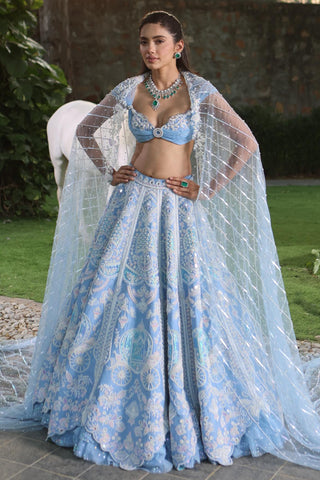 Blue alice moonlight lehenga set