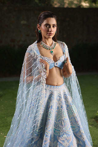 Blue alice moonlight lehenga set