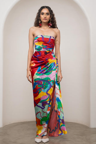Cocktail Maxi Dress for Contemporary Wear - Multicolor Siro Alya by Advait