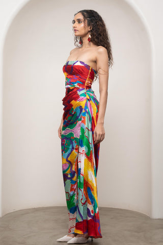 Cocktail Maxi Dress for Contemporary Wear - Multicolor Siro Alya by Advait