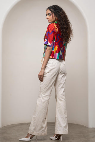 Cropped Jacket Set for Contemporary Wear - Multicolor Siro Alya by Advait