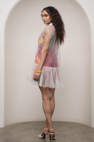 Layered Dress for Contemporary Wear - Multicolor Siro Alya by Advait