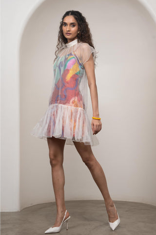 Layered Dress for Contemporary Wear - Multicolor Siro Alya by Advait