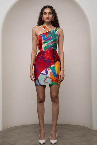 Mini Dress for Contemporary Wear - Siro Alya Multicolor by Advait