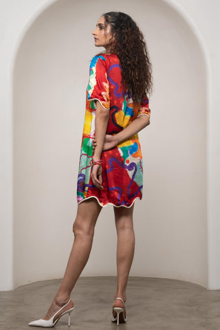 Shift Dress for Contemporary Wear - Multicolor Siro Alya by Advait