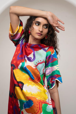 Shift Dress for Contemporary Wear - Multicolor Siro Alya by Advait