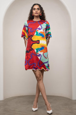Shift Dress for Contemporary Wear - Multicolor Siro Alya by Advait