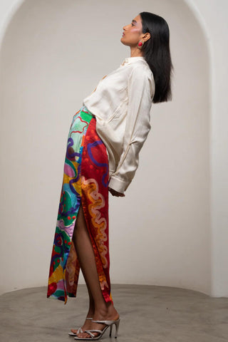 Skirt Set for Contemporary Wear - Multicolor Siro Alya by Advait