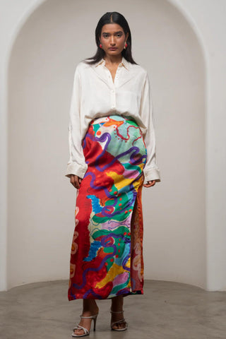 Skirt Set for Contemporary Wear - Multicolor Siro Alya by Advait