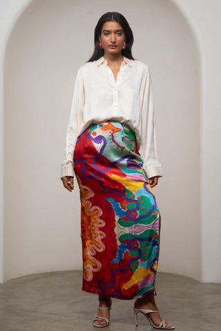 Skirt Set for Contemporary Wear - Multicolor Siro Alya by Advait