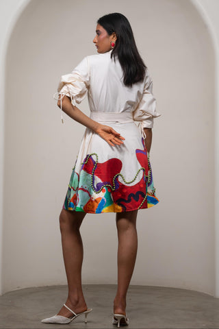 Tie-Up Dress for Contemporary Wear - Multicolor Siro Alya by Advait